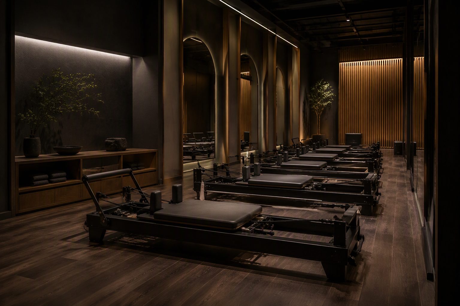 Concept image of a boutique pilates studio interior